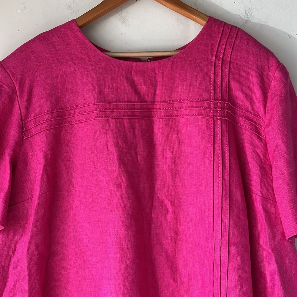 Plaza South 100% Linen pink Dress Size 24W Petite - Picture 5 of 15